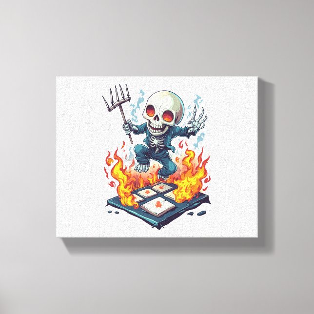 Lienzo Hopscotch de Hell - Funny Demon Skull (Anverso)