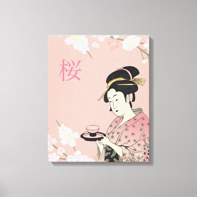 Lienzo Hora de primavera, sakura japonesa (Anverso)