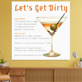 Lienzo Hora del cóctel Obtengamos la receta sucia de Mart