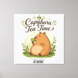Lienzo Hora del Té del Carpincho | Carpincho Bonito Bebie