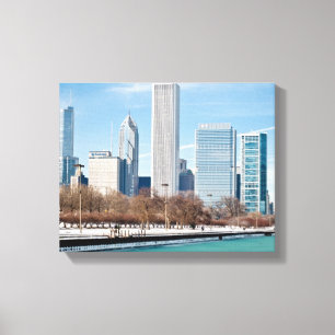 Lienzo Horizonte de Chicago a través del lago Michigan