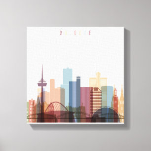 Lienzo Horizonte de la ciudad de Colonia, Alemania el  