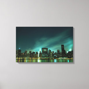 Lienzo Horizonte de New York City en las luces de la