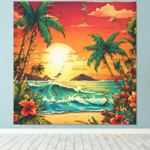 Lienzo Horizonte de tinta tropical