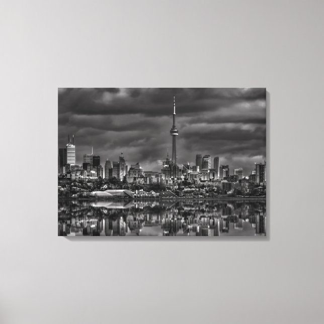 Lienzo Horizonte de Toronto en Sheldon Lookout Reflexión  (Anverso)