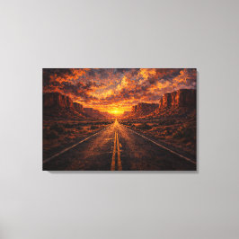 Lienzo Horizonte del Desierto: La Carretera Dorada