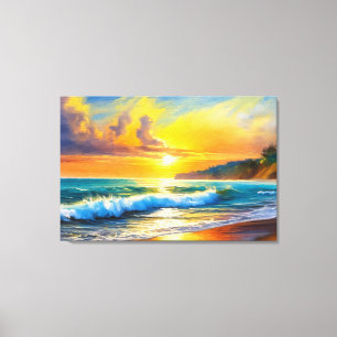 Lienzo Horizonte Dorado: Serenidad del Atardecer