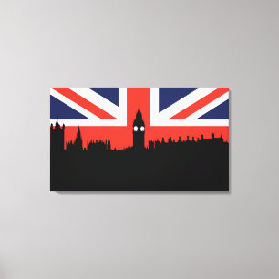 Lienzo Horizonte el   de Londres la bandera británica