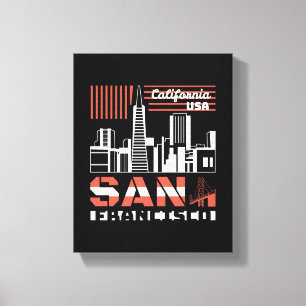 Lienzo Horizonte urbano retro de San Francisco California