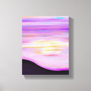Lienzo Horizontes rosados Pintura de puesta de sol en a