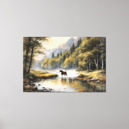 Lienzo Horse Crossing the River