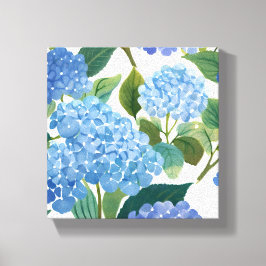 Lienzo Hortensias Azules | Hermoso Arbusto Floral
