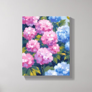 Lienzo Hortensias de Verano   Flores Costeras Rosadas y A