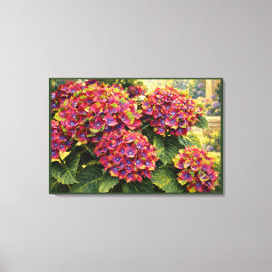 Lienzo Hortensias Magenta y Violeta en Luz Pictórica