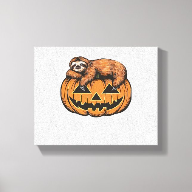 Lienzo Hospédese con nuestra camiseta de Halloween Sloth  (Anverso)