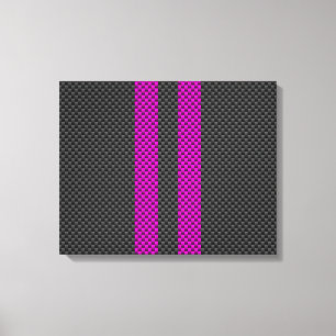 Lienzo Hot Fuchsia Carreras rosa Stripes Carbon Fibra Sty