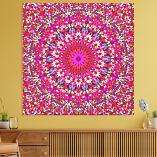 Lienzo Hot Pink Mandala – Premium Wrapped Canvas Radiance