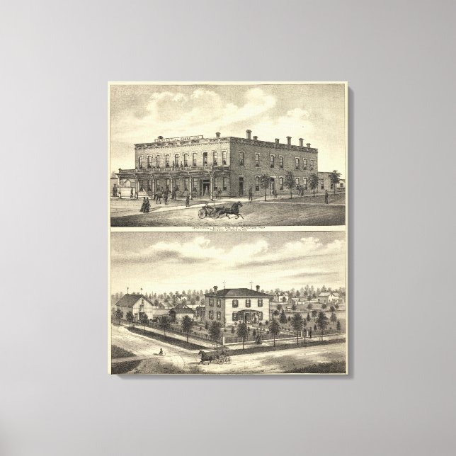 Lienzo Hotel Centennial, Tecumseh, y Neb, Nebraska (Anverso)
