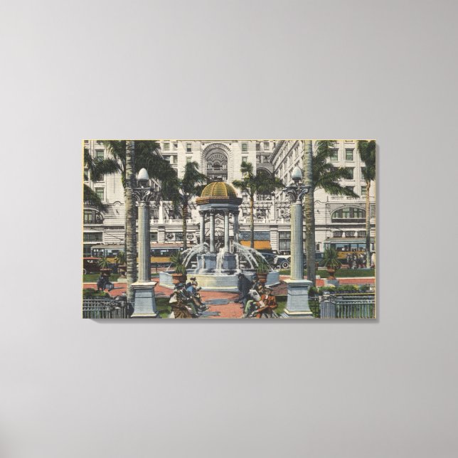Lienzo Hotel Grant de Estados Unidos, Plaza Park, Fountai (Anverso)
