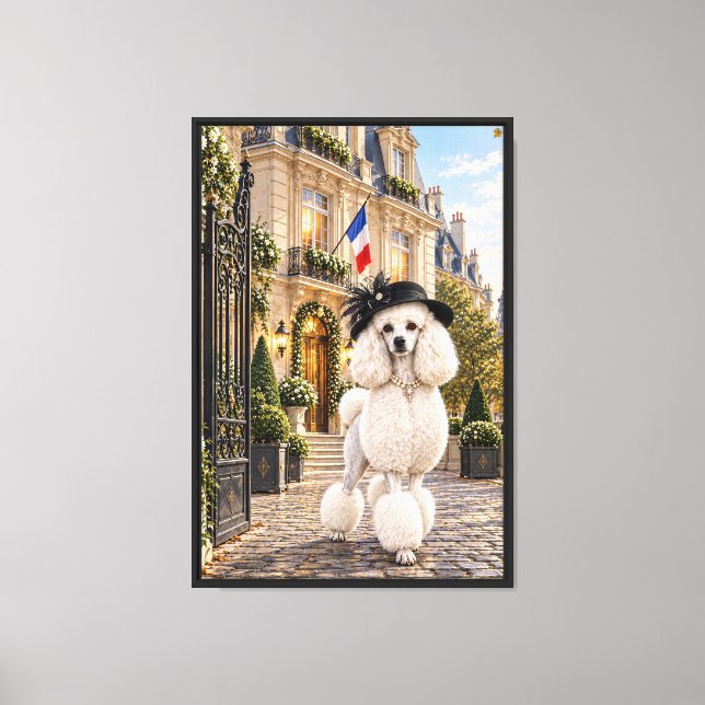 Lienzo Hotel Paris Poodle (Anverso)