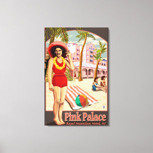 Lienzo Hotel Royal Hawaiian en Hawái