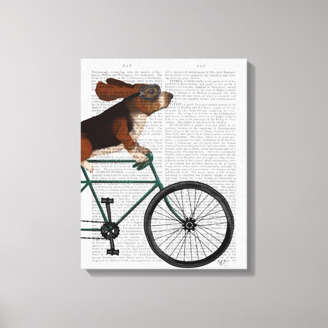 Lienzo Hound Basset en la bicicleta (Anverso)