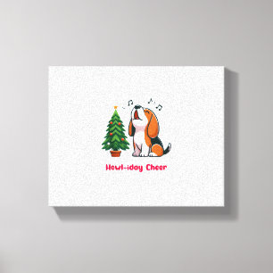 Lienzo Howl-iday Cheer Beagle Con Un Diseño De Árbol De N