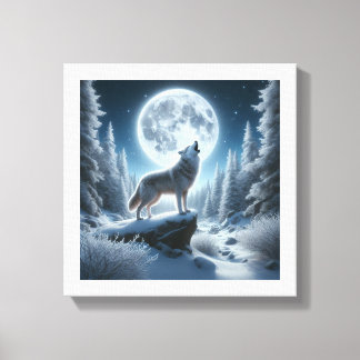 Lienzo Howling Wolf In Winter