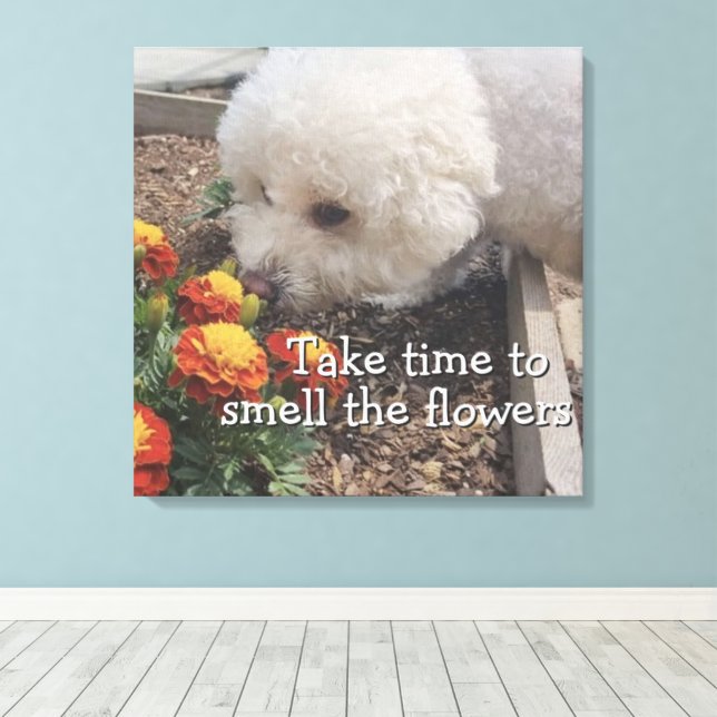 Lienzo Huele las flores  (Insitu (piso de madera))