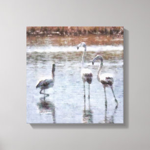 Lienzo Huelga A Pose Flamingo Watercolor