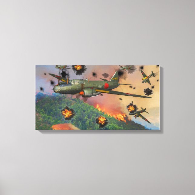 Lienzo Huella de bomba japonesa G4M Betty (Anverso)