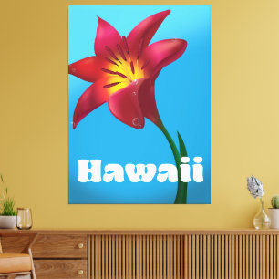 Lienzo Huella de Hawaii Flower Travel