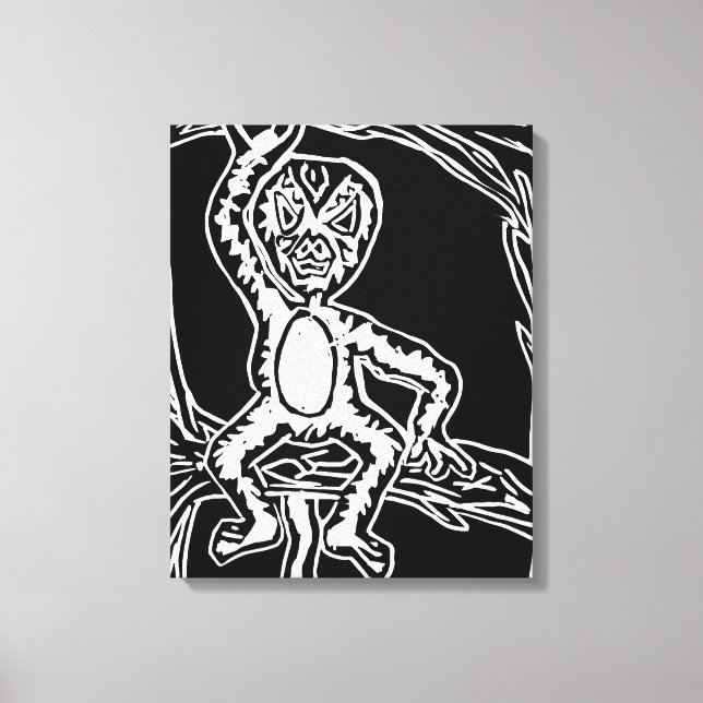 Lienzo huella de madera de mono (Anverso)
