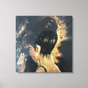 Lienzo Huella de pintura al óleo original.