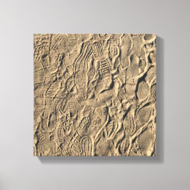 Lienzo Huellas de zapatos en la arena