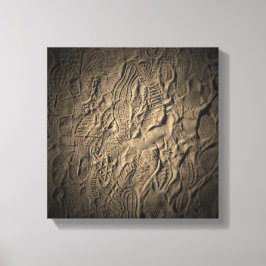 Lienzo Huellas de zapatos en la arena