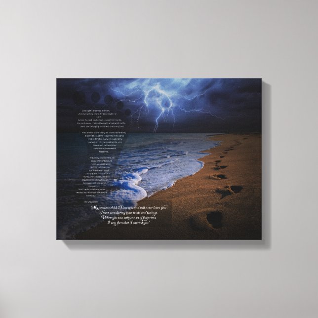 Lienzo Huellas en el poema de arena 14x11 (tormenta) (Anverso)