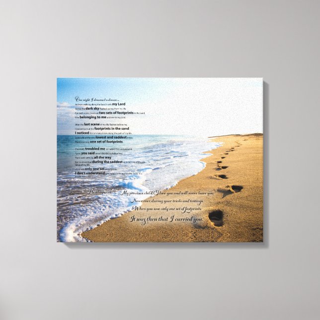 Lienzo Huellas en el poema de arena 20x16 (Anverso)