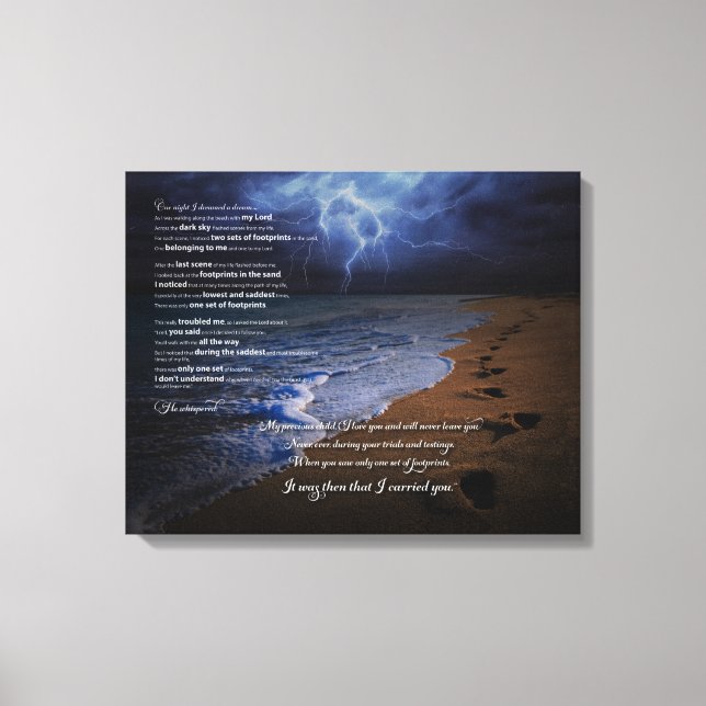 Lienzo Huellas en el poema de arena 20x16 (tormenta) (Anverso)