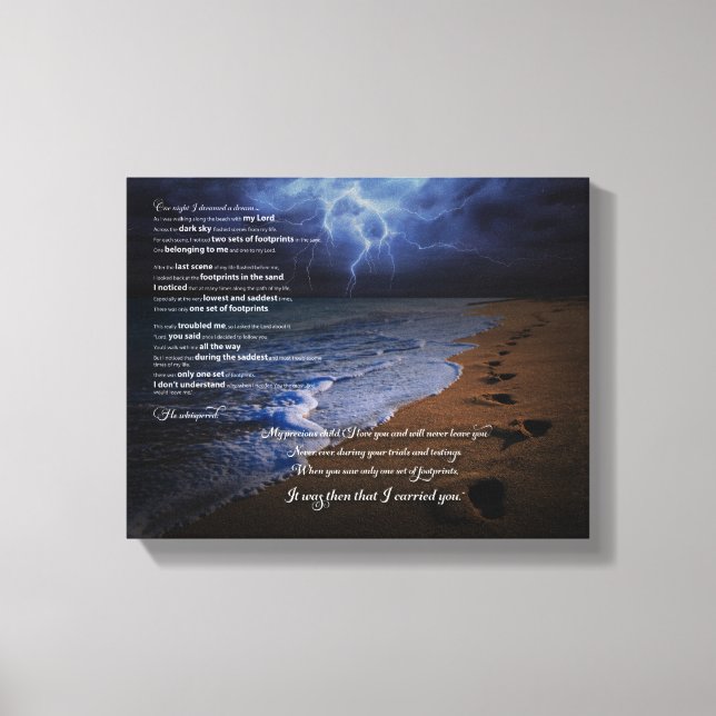 Lienzo Huellas en el poema Sand Poem 10x8 (tormenta) (Anverso)