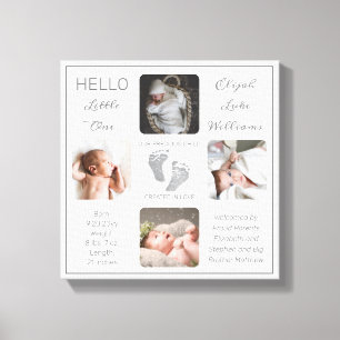 Lienzo Huellas múltiples de foto nacimiento Keepsake Canv
