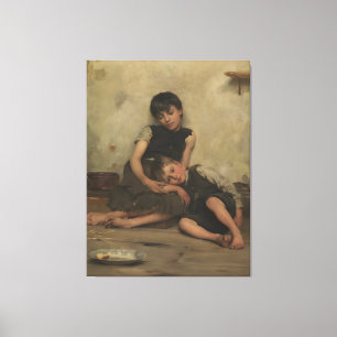 Lienzo "Huérfanos" por Thomas Kennington (1885) - Londres