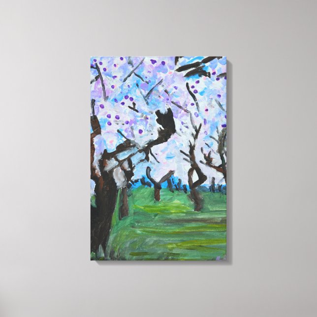 Lienzo Huerto en Flor de Primavera (Anverso)