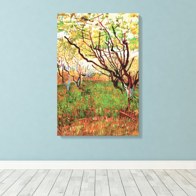 Lienzo Huerto en flor de Vincent van Gogh (Insitu (piso de madera))