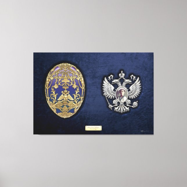 Lienzo Huevo de Faberge Tsarevich con sorpresa sobre terc (Anverso)