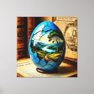 Lienzo Huevo decorativo elegante con paisaje escénico