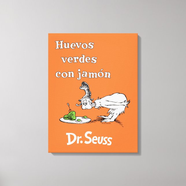 Lienzo Huevos verdes con jamón del Dr. Seuss (Anverso)