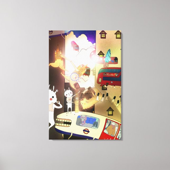 Lienzo Huida de la ciudad 2013 (Anverso)