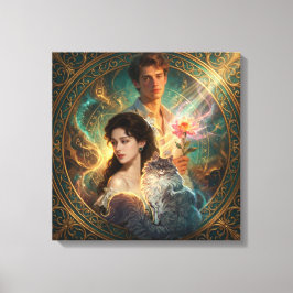 Lienzo Human Form, Feline Soul – Mystic Cat Wall Art