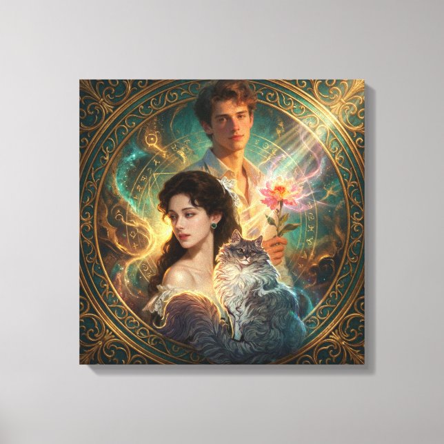 Lienzo Human Form, Feline Soul – Mystic Cat Wall Art (Anverso)